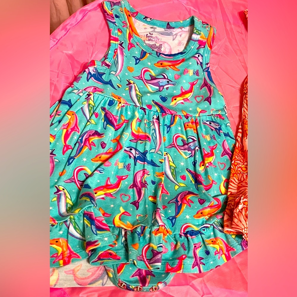 12-18 Posh Peanut Dancing Dolphins bodysuit dress
